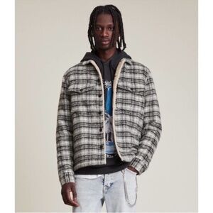 ALL SAINTS anvik Sherpa lined flannel jacket